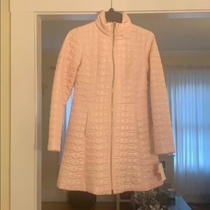 Kate Spade XS bow quilt a-line orchid pink coat